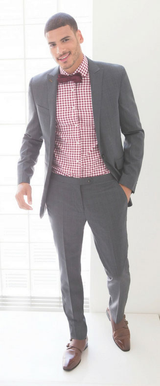 Business Grey Suit with Pink Shirt